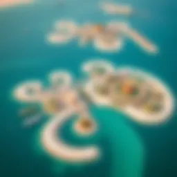 Aerial view of the Dubai Islands showcasing intricate designs and clear waters