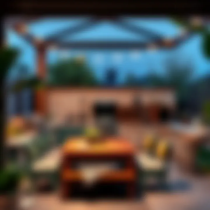 Various materials used in barbecue area construction