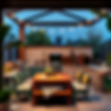 Diverse Materials in Barbecue Area Design Various materials used in barbecue area construction