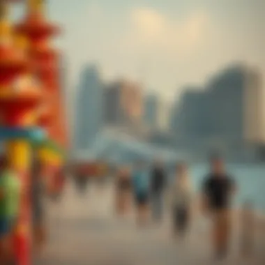 Lively atmosphere at the beachfront promenade