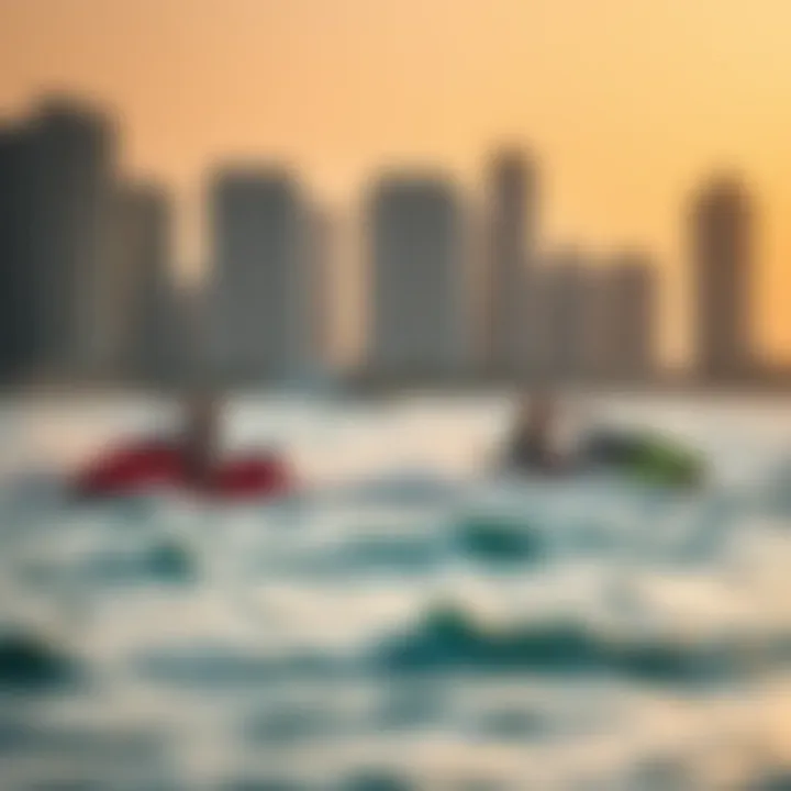 Vibrant water sports activities at Dubai Marina