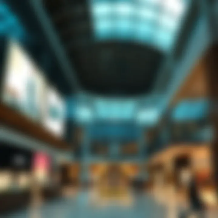 An upscale modern mall showcasing luxury brands and elegant architecture