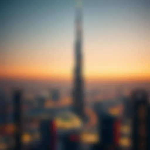 Breathtaking view of the Burj Khalifa at sunset
