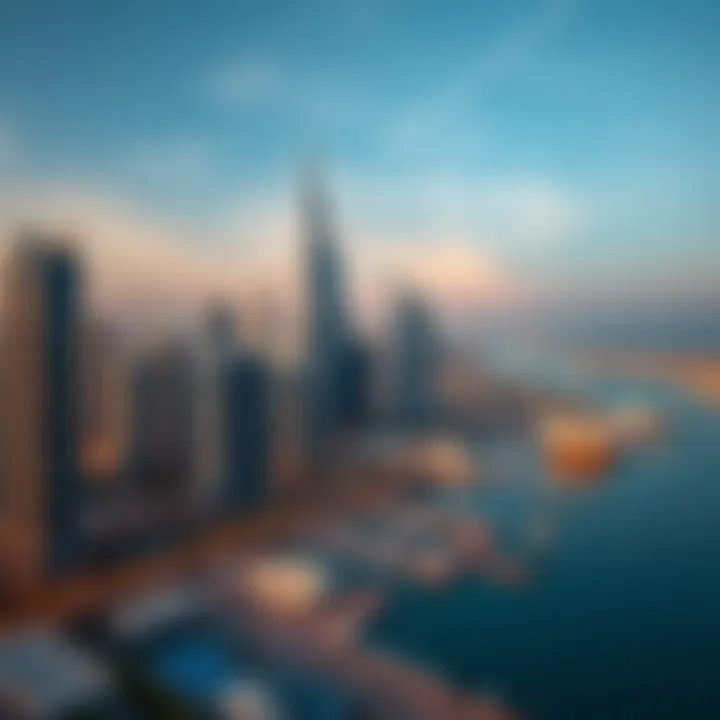 Panoramic skyline of Dubai Marina