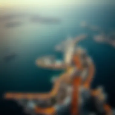 Aerial View of Palm Jumeirah Stunning perspective of the Palm Jumeirah from above