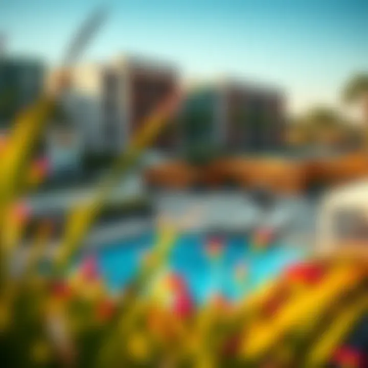 Community Amenities in Discovery Garden Community amenities including a swimming pool and recreational areas in Discovery Garden