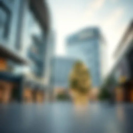 Architectural design of a modern city centre mall