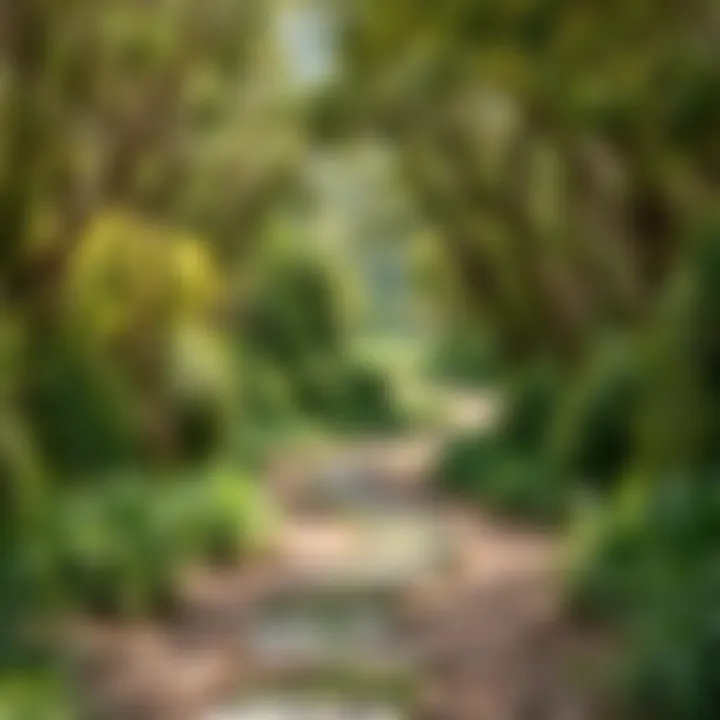 Serene hiking trail winding through lush greenery in Hatta