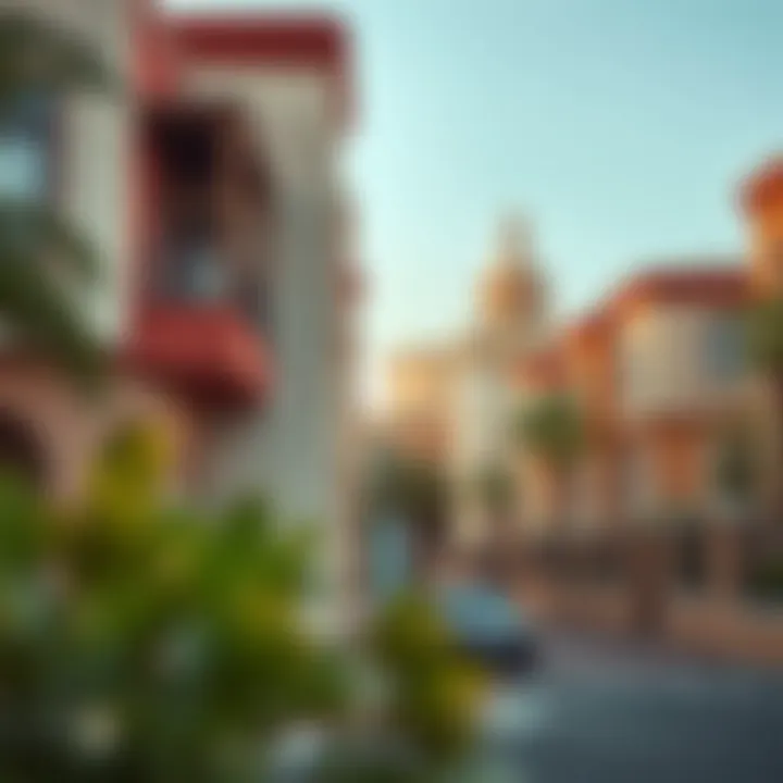 A vibrant neighborhood showcasing diverse architectural styles
