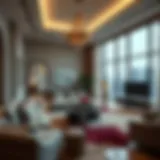 Luxurious living room interior design in Dubai