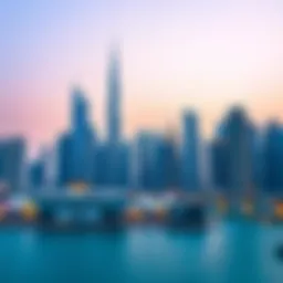 Stunning view of the M Tower against the Dubai skyline