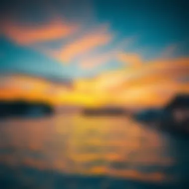 Serene Sunset Over a Tranquil Lagoon Vibrant sunset view over a tranquil lagoon