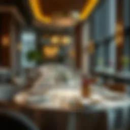An elegant dining setup showcasing a Michelin-starred restaurant in Dubai