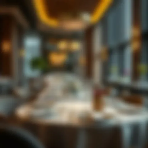 An elegant dining setup showcasing a Michelin-starred restaurant in Dubai