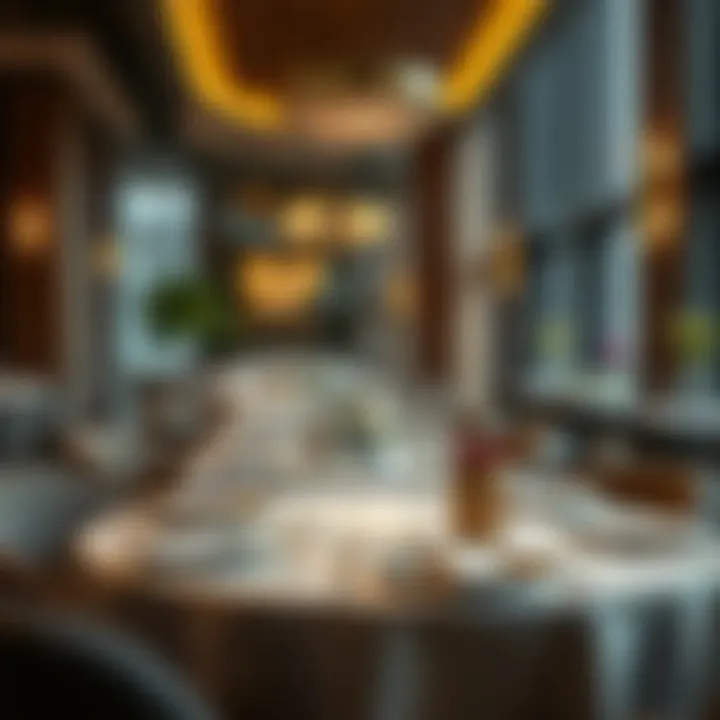 An elegant dining setup showcasing a Michelin-starred restaurant in Dubai