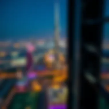 Panoramic view from the top of the Onyx Tower overlooking the vibrant community of Dubai