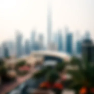 Dubai's Iconic Skyline Stunning skyline view of Dubai's affluent area