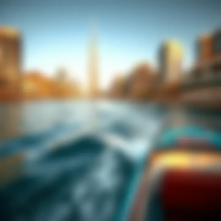 The vibrant waters of Dubai seen from the boat