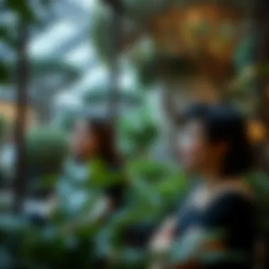 Visitors Enjoying the Serene Atmosphere Visitors enjoying the serene atmosphere of the Secret Garden