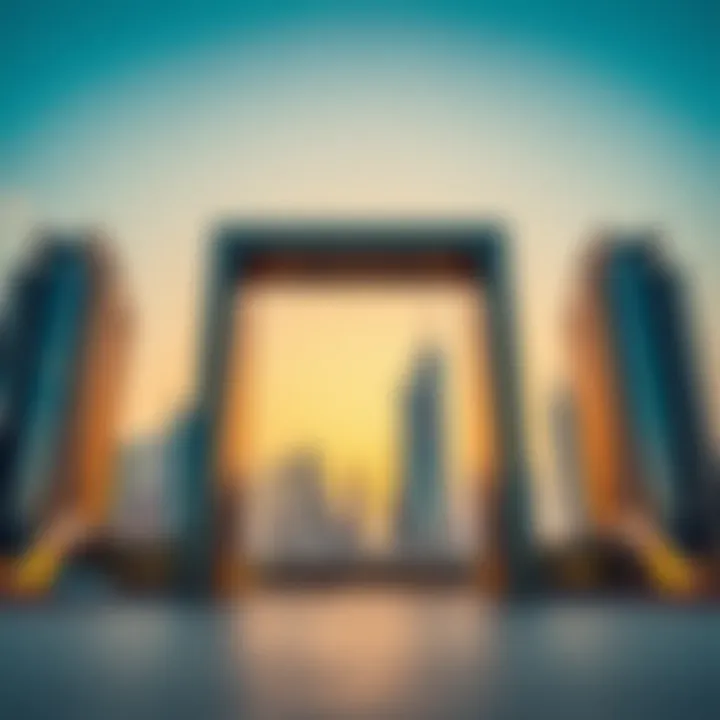 Stunning facade of the Dubai Frame against the skyline