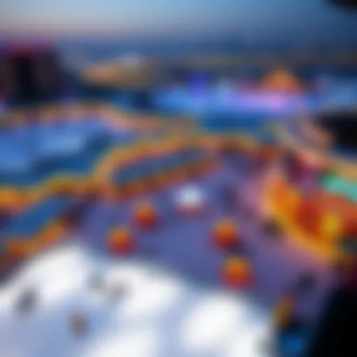 A stunning aerial view of the iconic Dubai skating rink showcasing its vibrant atmosphere.