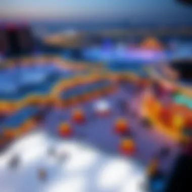 Aerial View of Dubai's Skating Rink A stunning aerial view of the iconic Dubai skating rink showcasing its vibrant atmosphere.