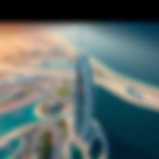 Breathtaking aerial view of the Waves Tower showcasing its unique architectural design