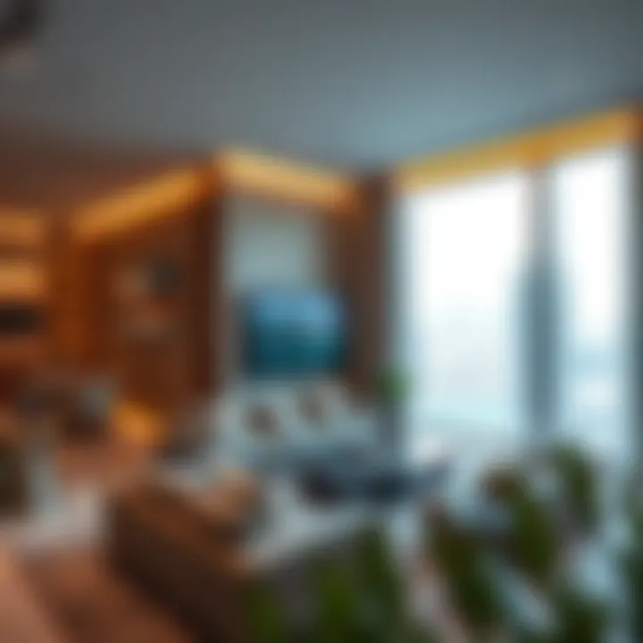 Luxurious interior of a residential unit within Waves Tower, emphasizing contemporary living