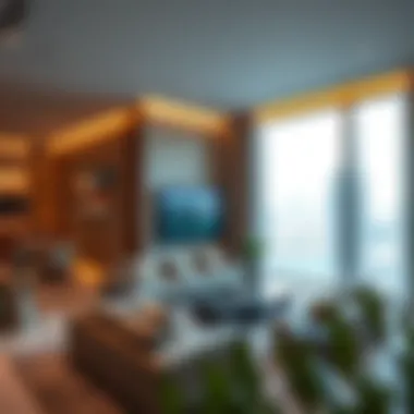 Interior of a Residential Unit Luxurious interior of a residential unit within Waves Tower, emphasizing contemporary living
