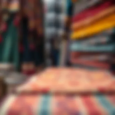 Heritage Fabrics of Dubai Colorful fabrics representing Dubai's heritage