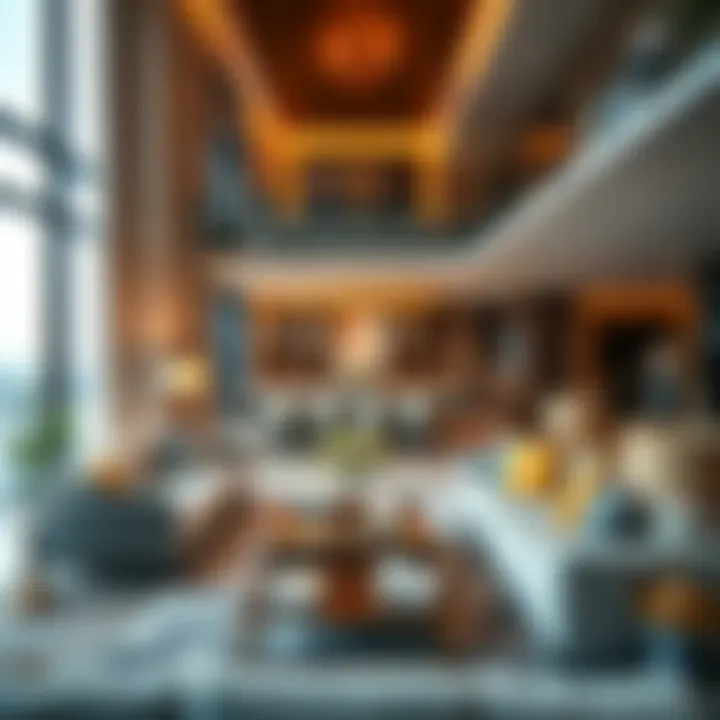 Luxurious interior of a living space within Trafalgar Tower