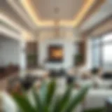Elegant modern living room showcasing Emirati design elements