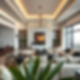 Elegant modern living room showcasing Emirati design elements