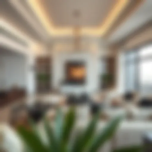 Elegant modern living room showcasing Emirati design elements