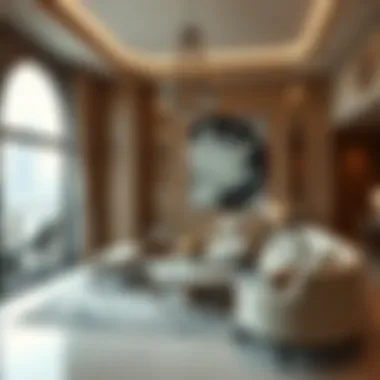 Elegance in Interior Design Luxurious living room in a grand hotel apartment