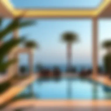 Exquisite Outdoor Amenities in Luxury Residences Luxurious outdoor swimming pool area in a high-end residence