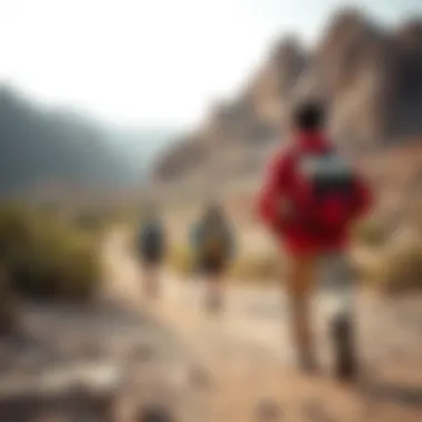 Outdoor Adventures in Wadi Showka Adventurers engaging in outdoor activities such as hiking and exploring trails in Wadi Showka