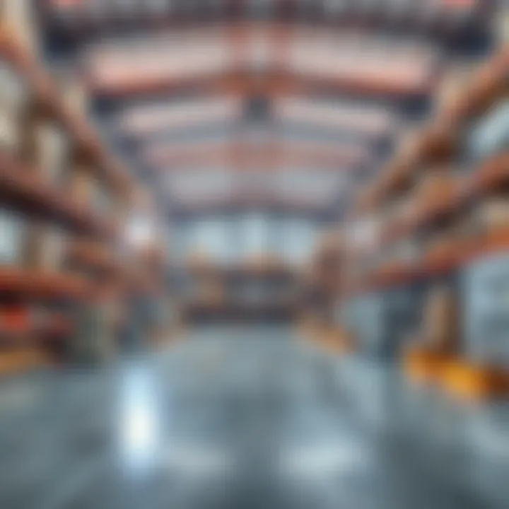Interior of a well-equipped warehouse with storage solutions