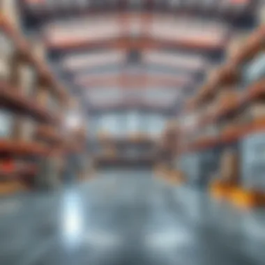 Efficient Warehouse Interior Interior of a well-equipped warehouse with storage solutions