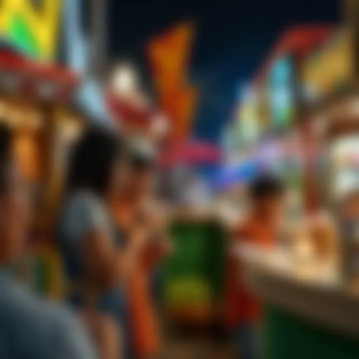 Diverse Culinary Experiences at Family Day Families enjoying diverse culinary experiences at food stalls.