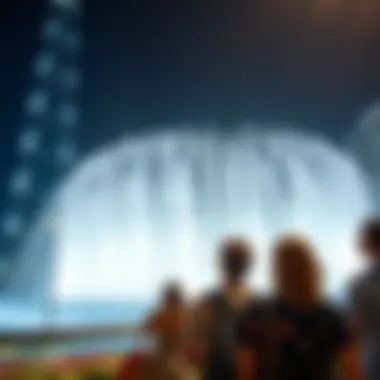 Visitors enjoying the Burj Khalifa fountain show from the surrounding area