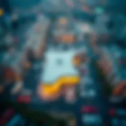 Aerial view of Dubai showcasing parking areas