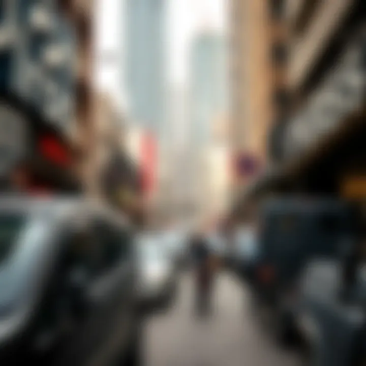 Local economy illustrated through busy streets and shops