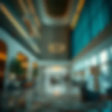 Luxurious lobby area of the Habtoor Building with elegant design elements