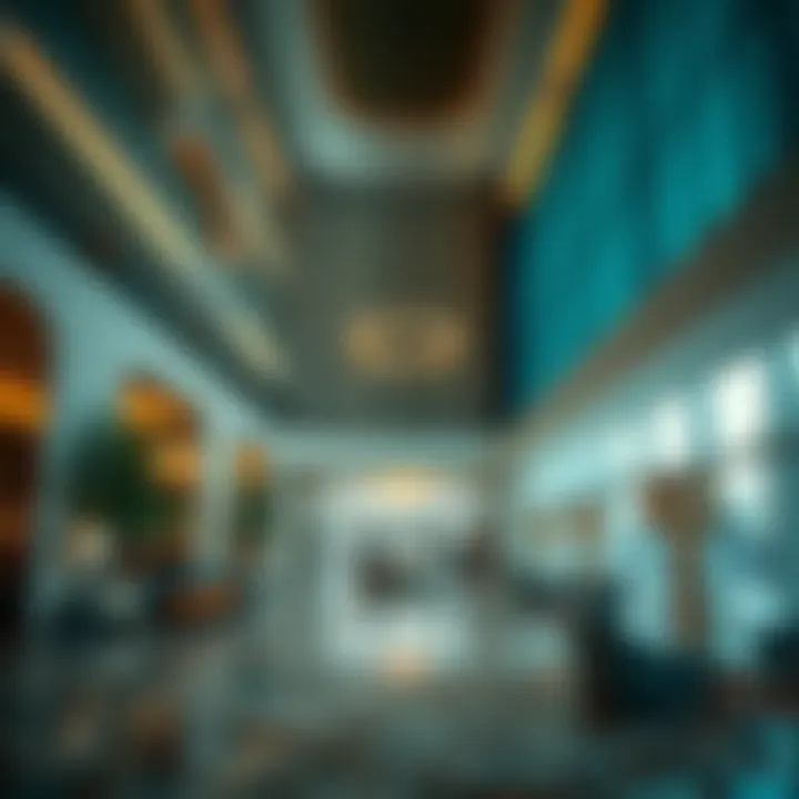 Luxurious lobby area of the Habtoor Building with elegant design elements