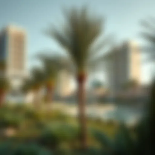 Lush greenery of Hadiqat Al-Rawla showcasing urban landscaping