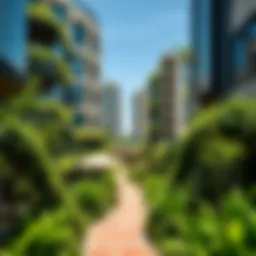 Stunning view of the Ivy Secret Garden in Dubai showcasing lush greenery amidst urban architecture