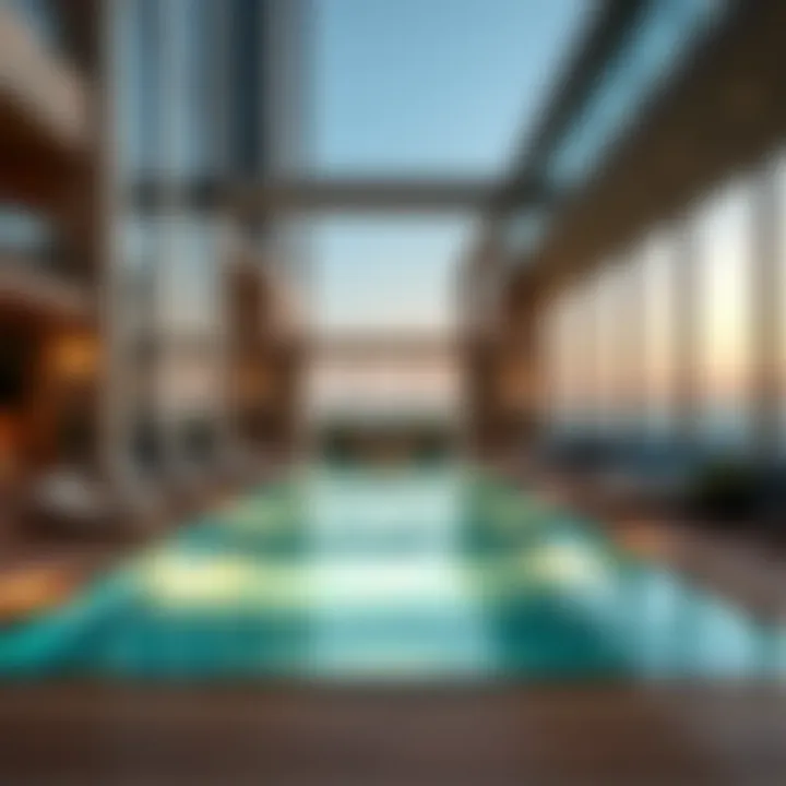 Exquisite Amenities at J One Tower Amenities at J One Tower including pool and lounge areas