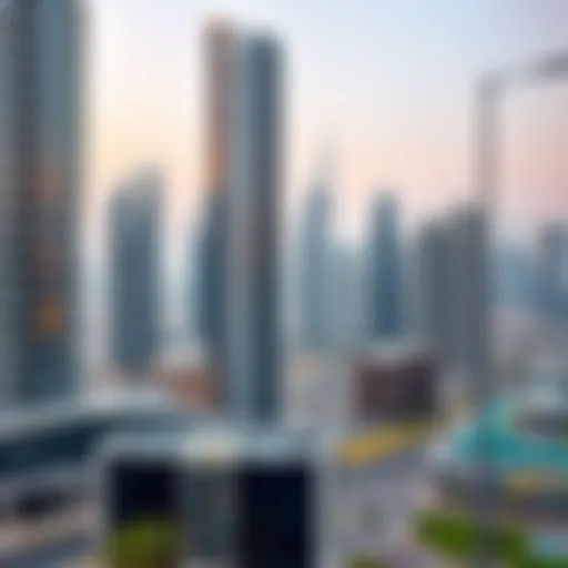 A panoramic view of the Dubai skyline showcasing modern architecture