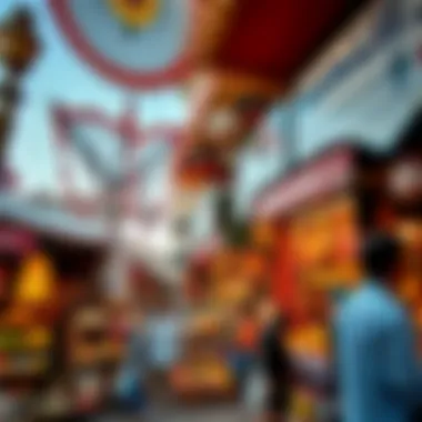 A vibrant market scene representing the cultural diversity of Dubai